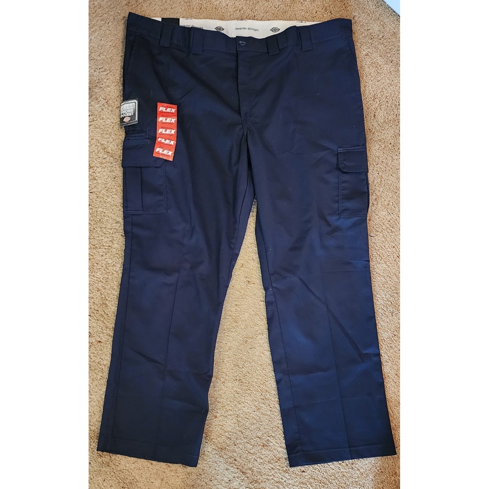 Dickies Cargo Pants Mens 50x32 Navy NWT FLEX Regular Fit Straight Leg WP696